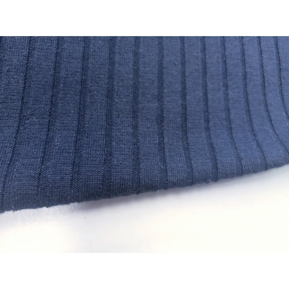 Ribbed knit fabric widthwise stretch