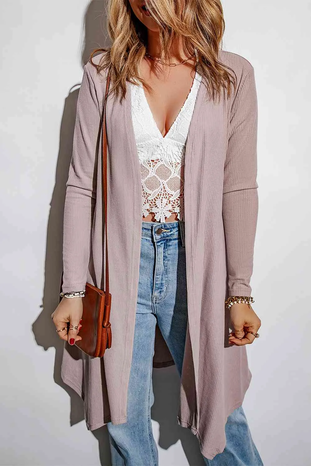 Ribbed Long Sleeve Cardigan