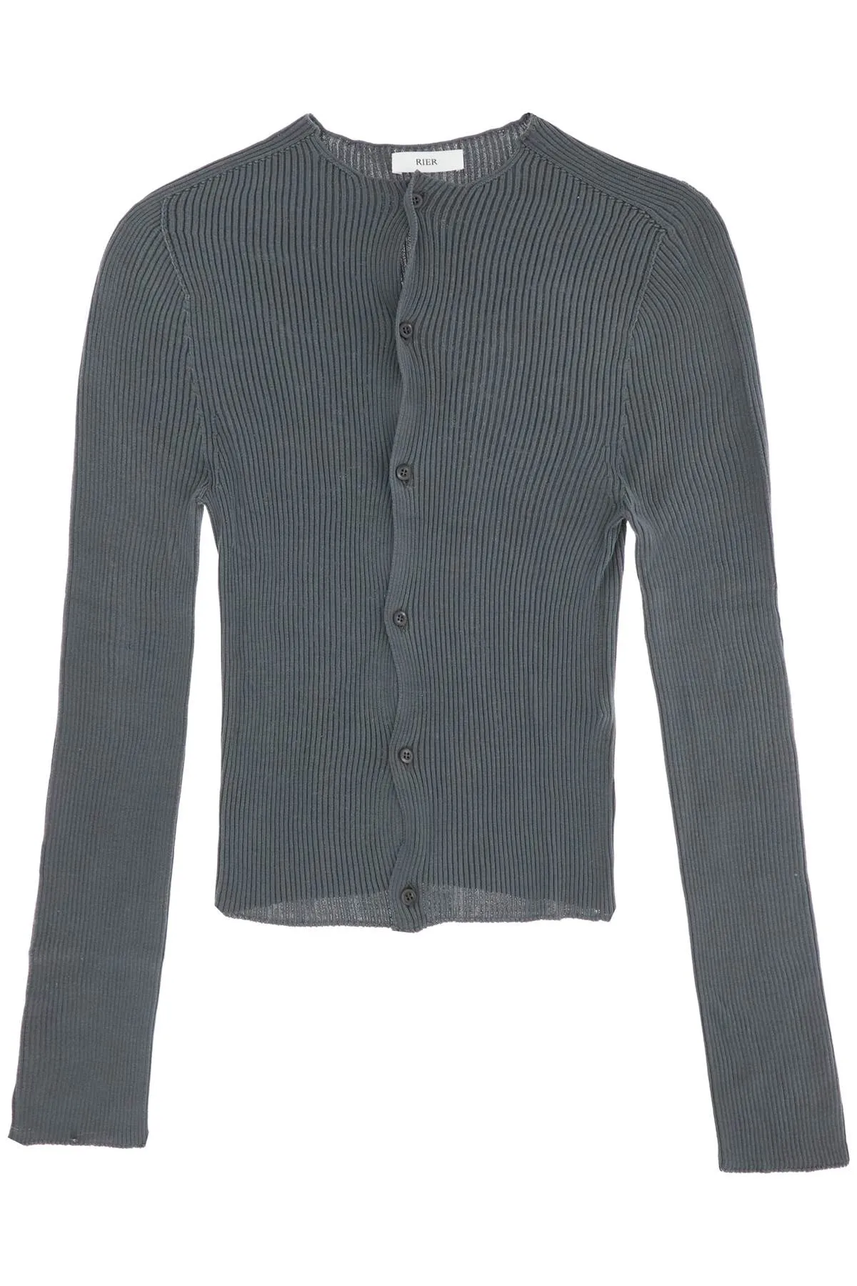 Rier Fitted Ribbed Silk Cardigan With