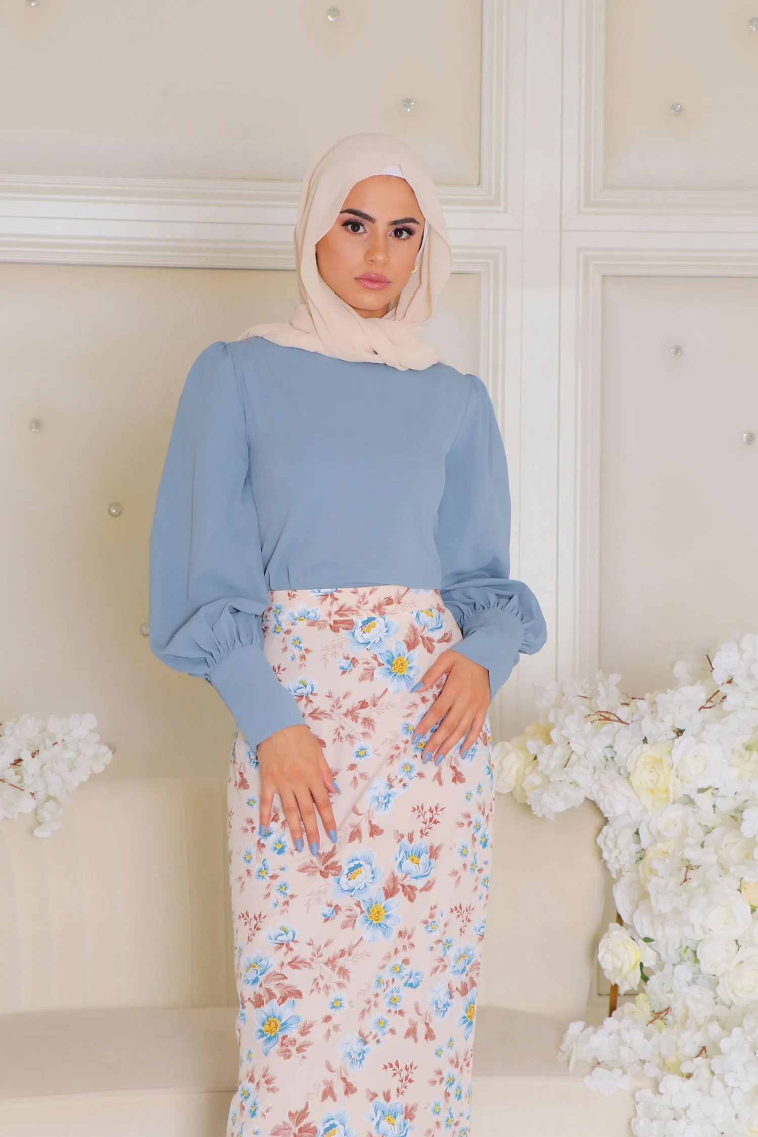 Rosa Floral Skirt - Cream