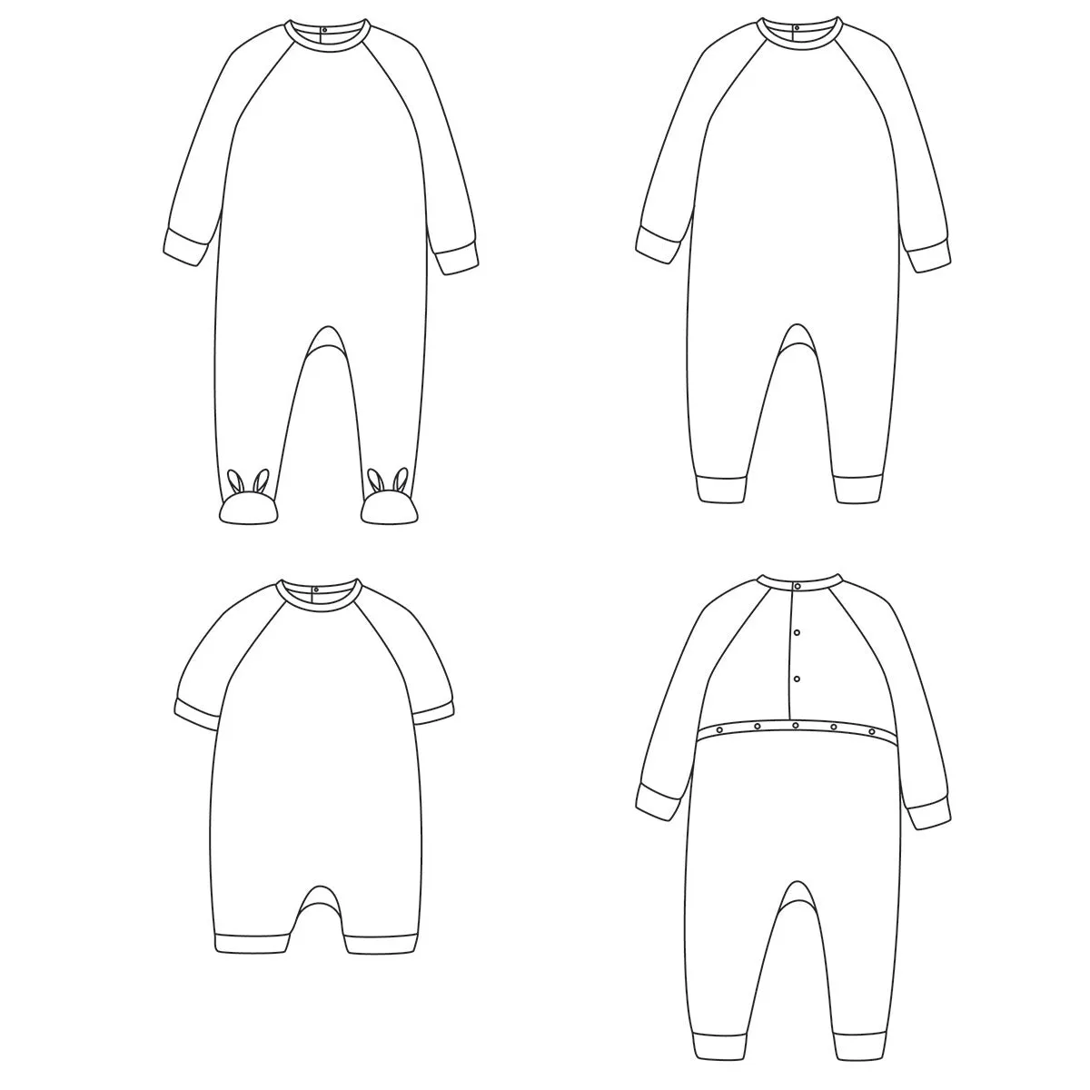 SATURNE pajamas - Baby 1/24M - PDF Sewing Pattern