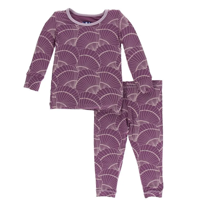 Shell Fossils Long Sleeve Pajama Set - Kickee Pants