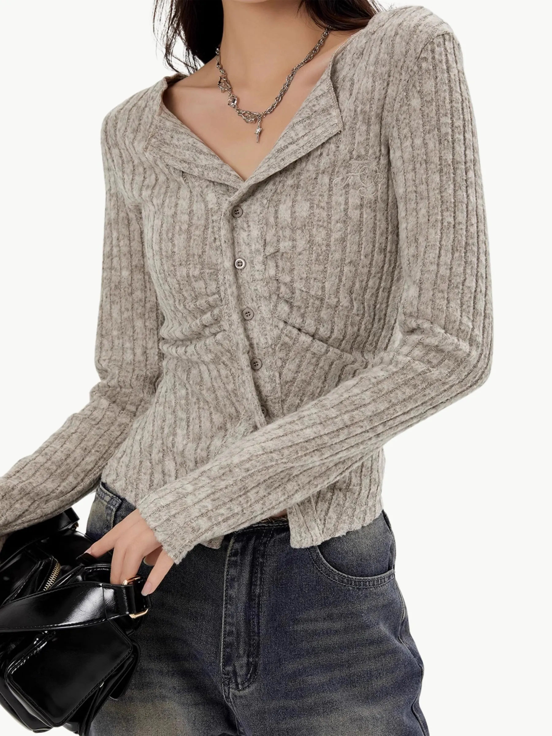 Talitha Ribbed Asymmetrical Cardigan