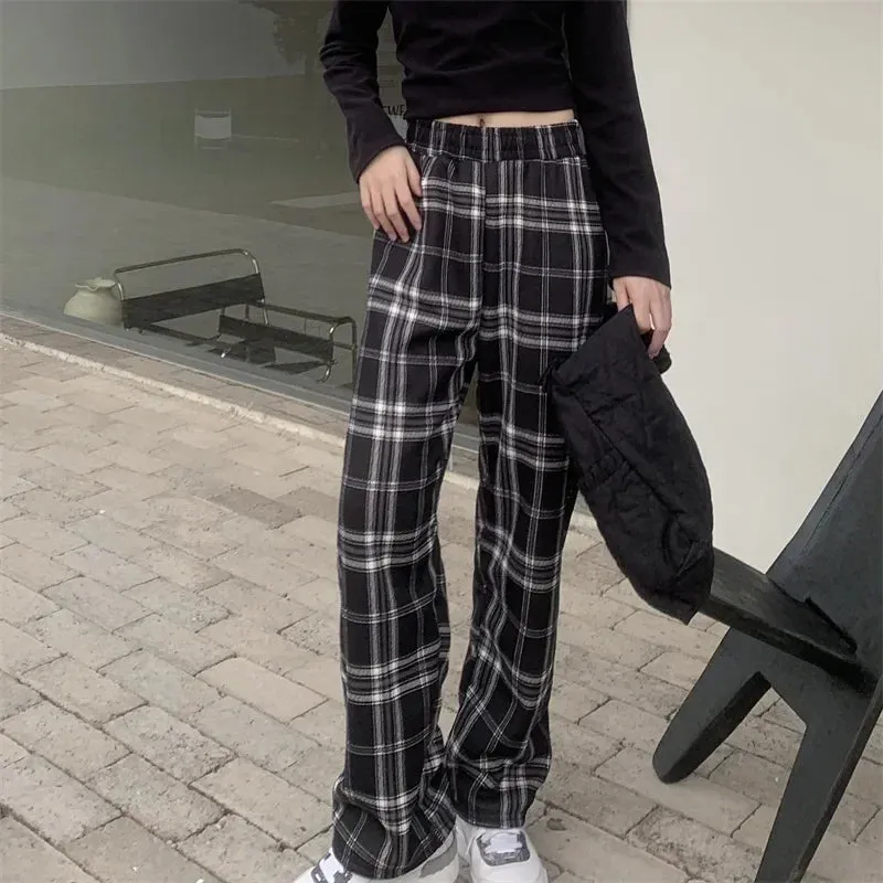 Trendy Women's Plaid Loungewear Pants - Plush Lined Sleepwear