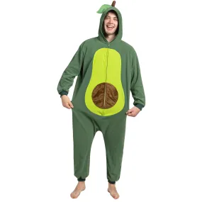 Unisex Adult Pineapple Avocado Pajama Plush Jumpsuit