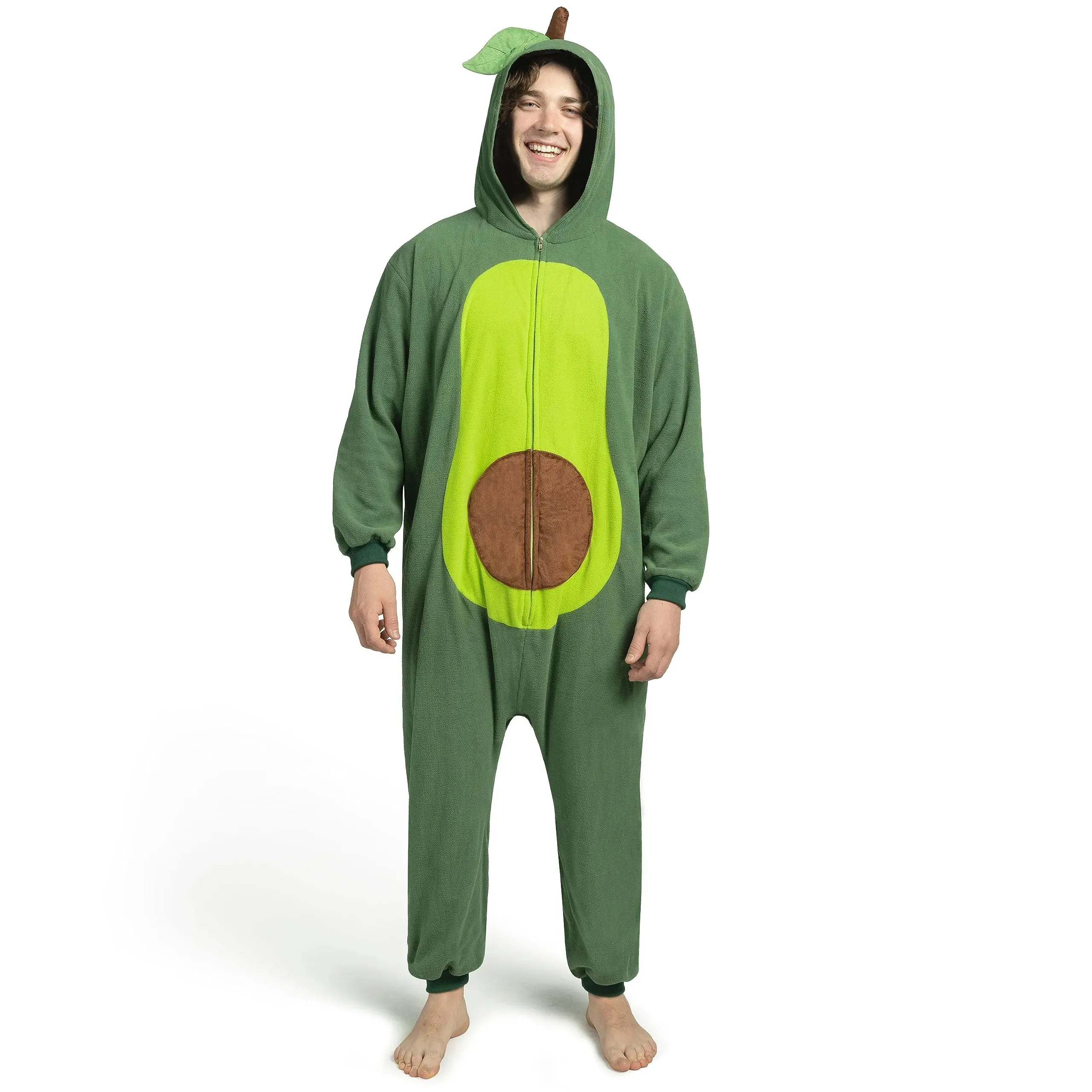 Unisex Adult Pineapple Avocado Pajama Plush Jumpsuit