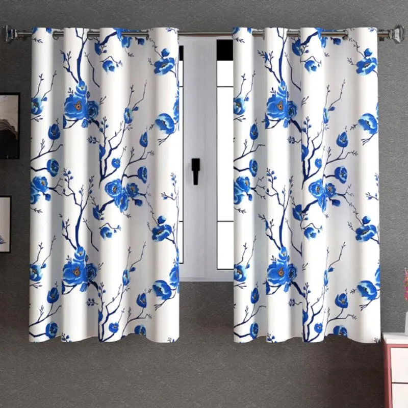 Viloda Floral Semi Sheer Curtain - Set Of Two