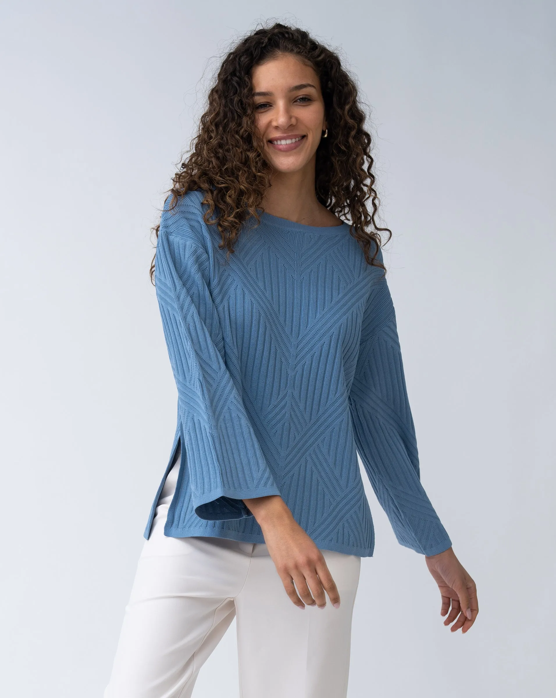 Voluminous Sleeve Ribbed Sweater