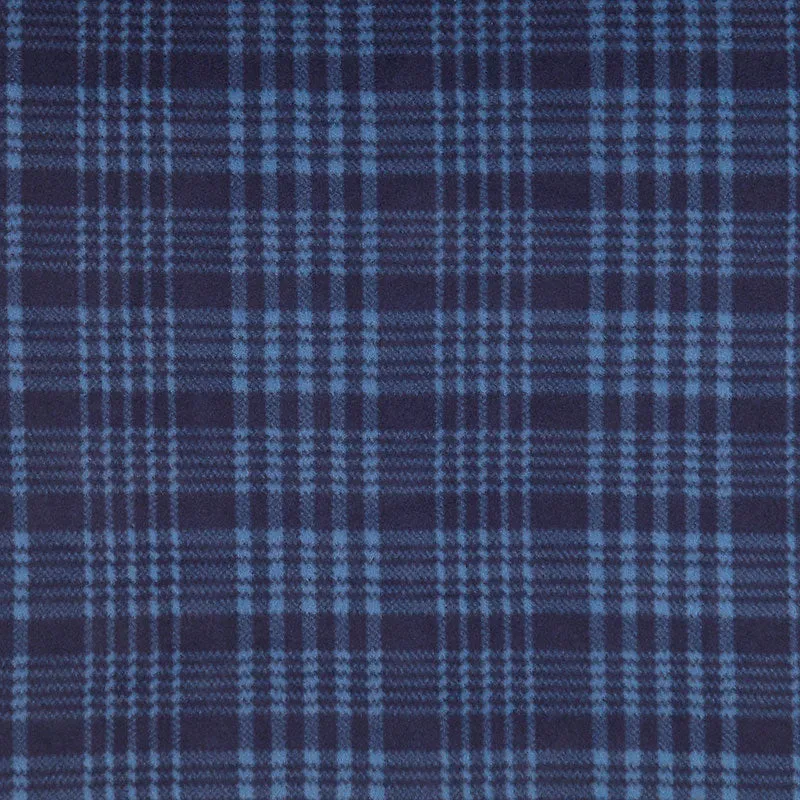 Winterfleece Prints - Two Tone Tartan Plaid Navy Yardage