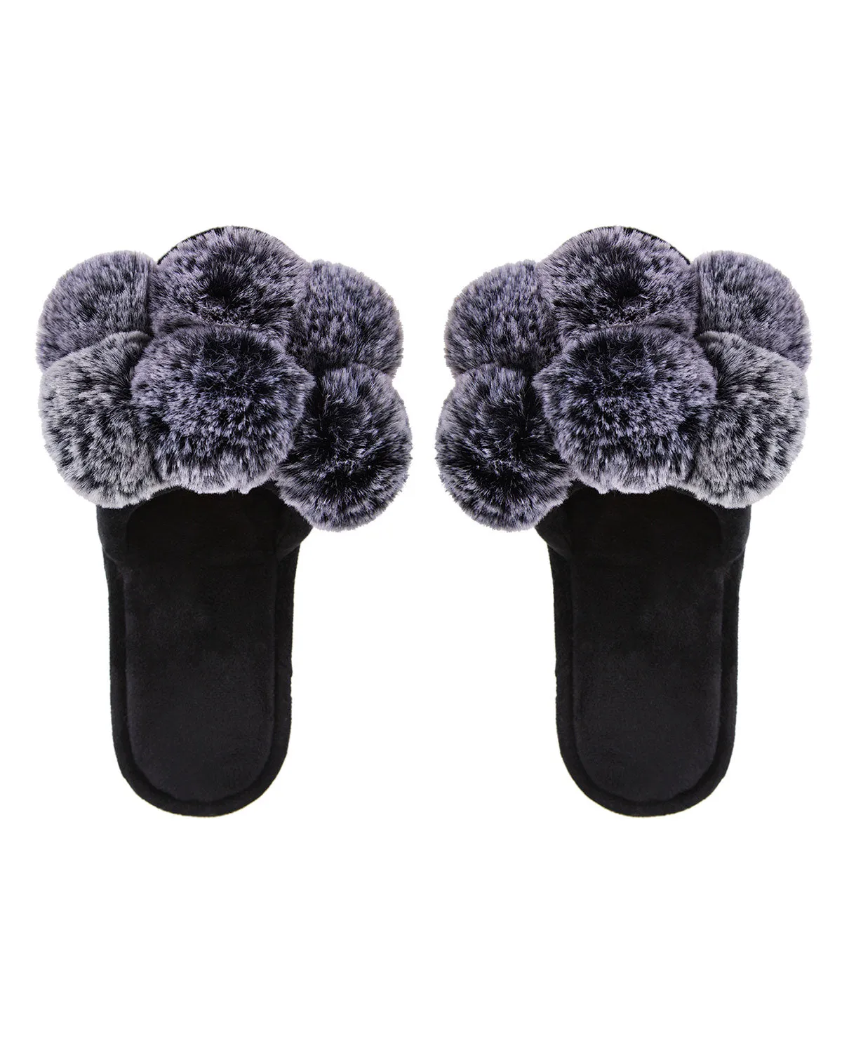 Women's Luxe Pom-Pom Memory Foam Plush Slippers