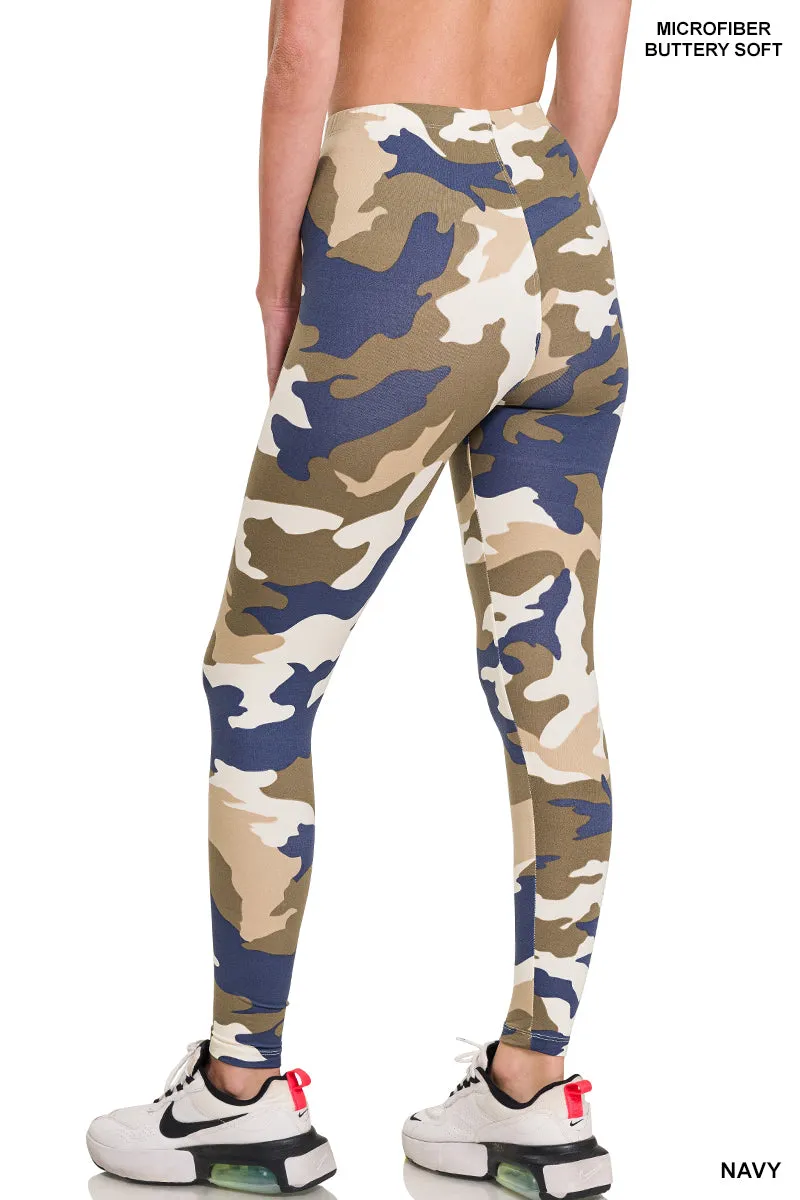 Zenana Camouflage High Waistband Leggings