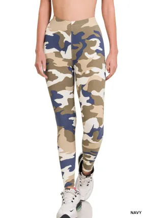 Zenana Camouflage High Waistband Leggings