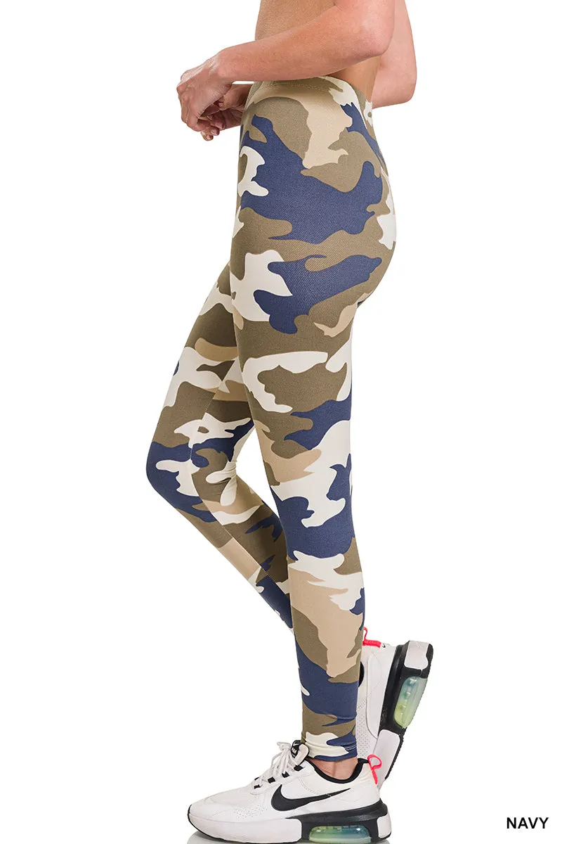 Zenana Camouflage High Waistband Leggings